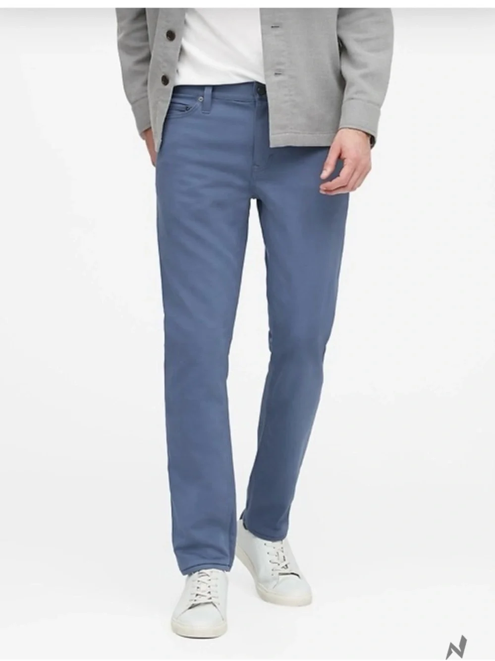 Banana Republic Traveler Pants 33x30 Slate Blue Slim Fit Stretch Casual Chino